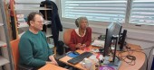C&eacute;line et Cornelis ont form&eacute; un duo &agrave; la biblioth&egrave;que universitaire en se basant sur l&rsquo;exp&eacute;rience du stagiaire dans le m&eacute;tier. Cette journ&eacute;e a permis &agrave; Cornelis de constater les &eacute;volutions dans les pratiques professionnelles de la documentation et d&rsquo;affiner son projet professionnel. 