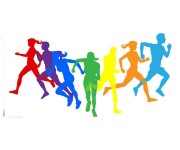 Silhouettes de femmes courant