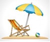 Parasol et chaise longue
