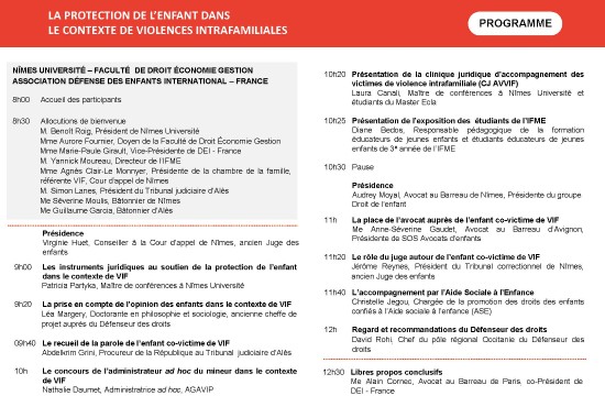 Programme du colloque 