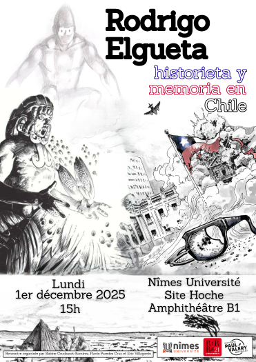 Affiche de la rencontre : Rodrigo Elgueta. Bande dessinée et mémoire au Chili, le 1er décembre