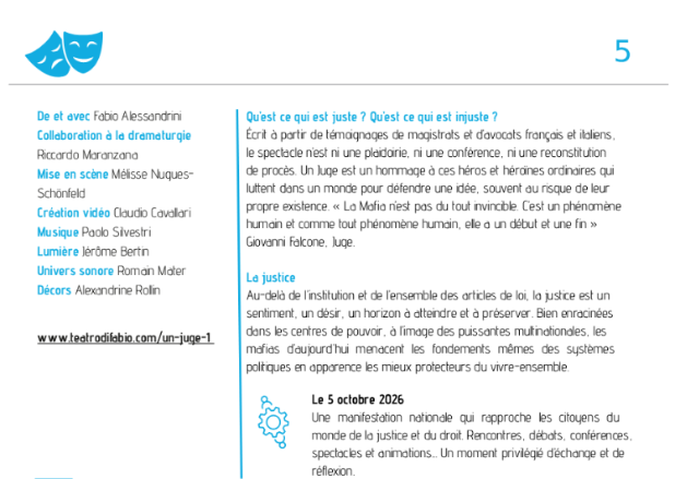 pr&eacute;sentation pi&egrave;ce le juge
