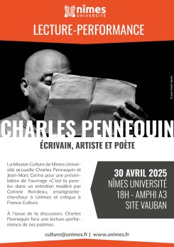 affiche lecture performance Charles Pennequin