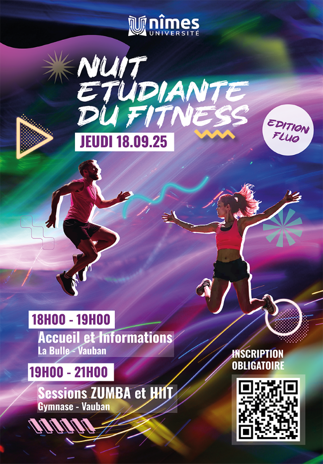 affiche nuit étudiante du fitness